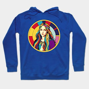 Brightly Colored Hippie Girl Hoodie